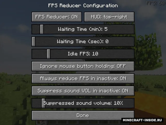 FPS Reducer — Minecraft mod, rasm 2
