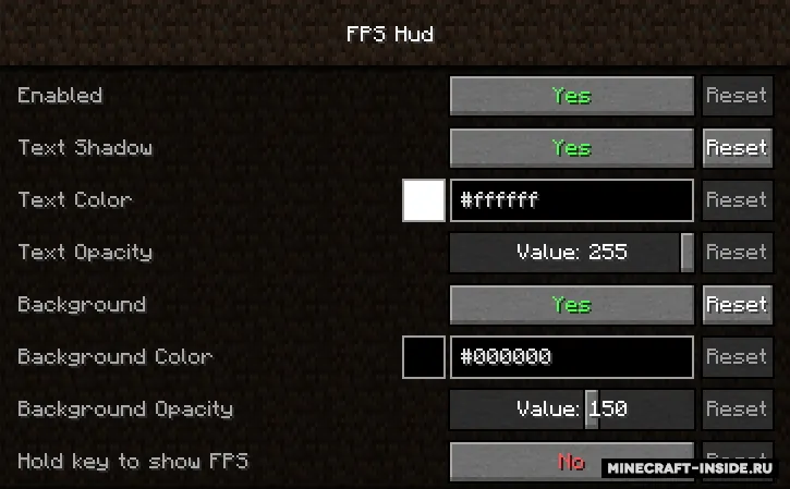FPS Hud — Minecraft mod, rasm 3