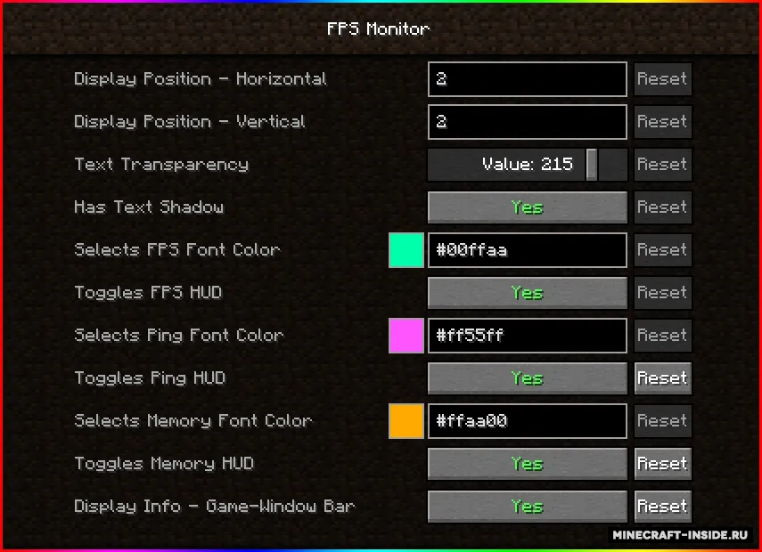FPS Monitor — Minecraft mod, rasm 4