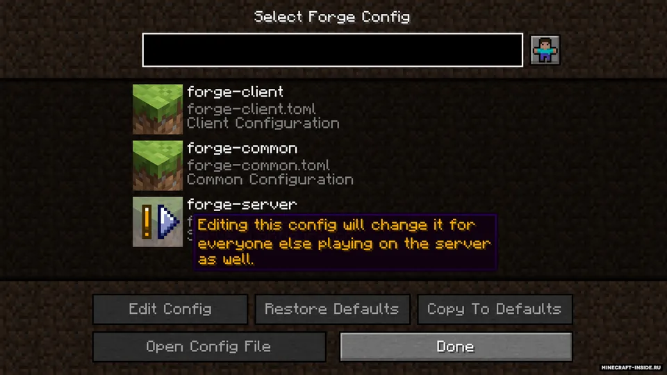 Config Menus for Forge — Minecraft mod, rasm 2